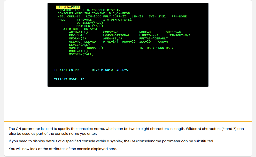使用系統指令與主控台 - 主控台名稱參數 screenshot